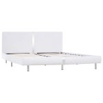 Vidaxl cadre de lit blanc similicuir 160 x 200 cm