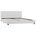 Vidaxl cadre de lit blanc similicuir 160x200 cm Vidaxl cadre de lit blanc similicuir 160x200 cm