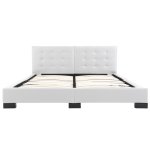 Vidaxl cadre de lit blanc similicuir 160x200 cm