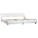 Vidaxl cadre de lit blanc similicuir 180x200 cm