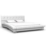 Vidaxl cadre de lit blanc similicuir 200 x 120 cm