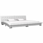 Vidaxl cadre de lit blanc similicuir 200 x 180 cm