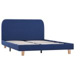 Vidaxl cadre de lit bleu tissu 120 x 200 cm