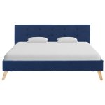 Vidaxl cadre de lit bleu tissu 140 x 200 cm