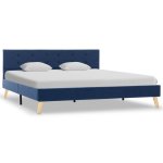 Vidaxl cadre de lit bleu tissu 160 x 200 cm