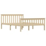 Vidaxl cadre de lit bois clair bois de pin massif 140x200 cm