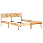 Vidaxl cadre de lit bois de manguier massif 140x200 cm