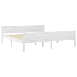 Vidaxl cadre de lit bois de pin massif blanc 180x200 cm
