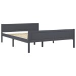 Vidaxl cadre de lit bois de pin massif gris 120x200 cm