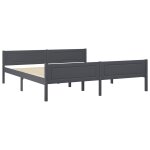 Vidaxl cadre de lit bois de pin massif gris 180x200 cm