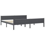Vidaxl cadre de lit bois de pin massif gris 200x200 cm Vidaxl cadre de lit bois de pin massif gris 200x200 cm