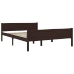 Vidaxl cadre de lit bois de pin massif marron fonc 120x200 cm
