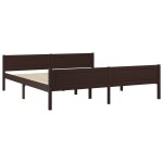 Vidaxl cadre de lit bois de pin massif marron fonc 180x200 cm