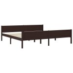 Vidaxl cadre de lit bois de pin massif marron foncé 200x200 cm Vidaxl cadre de lit bois de pin massif marron foncé 200x200 cm