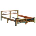 Vidaxl cadre de lit bois de rcupration massif 160 x 200 cm