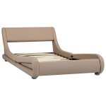 Vidaxl cadre de lit cappuccino similicuir 90x200 cm Vidaxl cadre de lit cappuccino similicuir 90x200 cm