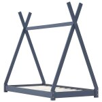 Vidaxl cadre de lit d'enfant gris bois de pin massif 80x160 cm
