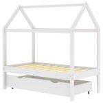 Vidaxl cadre de lit d'enfant avec un tiroir blanc pin massif 70x140 cm Vidaxl cadre de lit d'enfant avec un tiroir blanc pin massif 70x140 cm