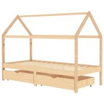 Vidaxl cadre de lit d'enfant avec tiroirs bois de pin massif 90x200 cm