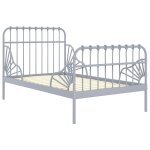 Vidaxl cadre de lit extensible gris mtal 80x130 / 200 cm
