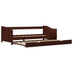 Vidaxl cadre de lit extensible marron fonc bois de pin 90x200 cm
