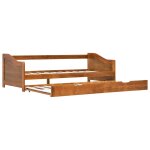 Vidaxl cadre de lit extensible marron miel bois de pin 90x200 cm