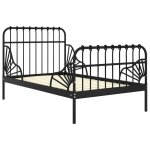 Vidaxl cadre de lit extensible noir mtal 80x130 / 200 cm