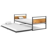 Vidaxl cadre de lit extensible noir mtal 90x200 cm