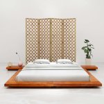 Vidaxl cadre de lit futon japonais bois d'acacia massif 140x200 cm