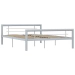 Vidaxl cadre de lit gris et blanc mtal 120 x 200 cm