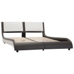 Vidaxl cadre de lit gris et blanc similicuir 120x190 cm