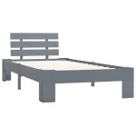 Vidaxl cadre de lit gris bois de pin massif 100 x 200 cm