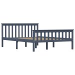 Vidaxl cadre de lit gris bois de pin massif 140 x 200 cm