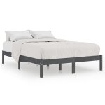 Vidaxl cadre de lit gris bois de pin massif 140x200 cm