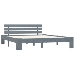 Vidaxl cadre de lit gris bois de pin massif 160 x 200 cm