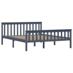 Vidaxl cadre de lit gris bois de pin massif 160 x 200 cm