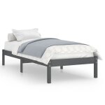 Vidaxl cadre de lit gris bois de pin massif 75x190 cm uk petit simple Vidaxl cadre de lit gris bois de pin massif 75x190 cm uk petit simple