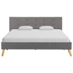 Vidaxl cadre de lit gris clair tissu 140 x 200 cm