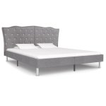 Vidaxl cadre de lit gris clair tissu 160 x 200 cm