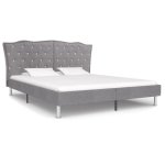 Vidaxl cadre de lit gris clair tissu 180 x 200 cm