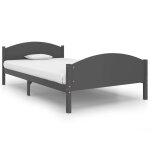 Vidaxl cadre de lit gris fonc bois de pin massif 120x200 cm