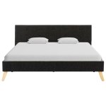 Vidaxl cadre de lit gris fonc tissu 140 x 200 cm