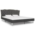 Vidaxl cadre de lit gris fonc tissu 160 x 200 cm