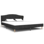 Vidaxl cadre de lit gris fonc tissu 180 x 200 cm
