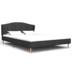 Vidaxl cadre de lit gris fonc tissu 200 x 120 cm