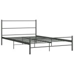 Vidaxl cadre de lit gris mtal 120 x 200 cm