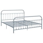 Vidaxl cadre de lit gris m�tal 180 x 200 cm