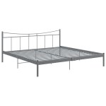 Vidaxl cadre de lit gris métal 200x200 cm Vidaxl cadre de lit gris métal 200x200 cm