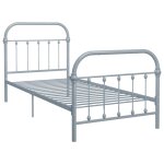 Vidaxl cadre de lit gris métal 90 x 200 cm Vidaxl cadre de lit gris métal 90 x 200 cm