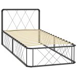 Vidaxl cadre de lit gris m�tal 90 x 200 cm